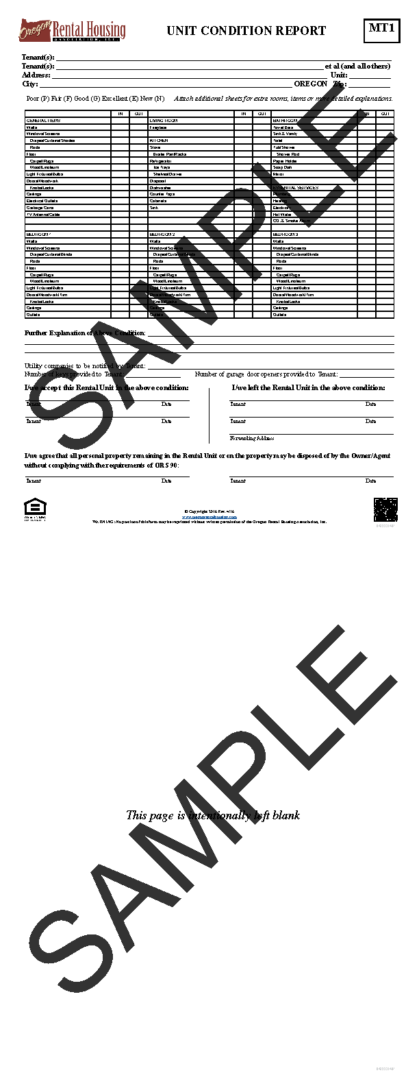 Unit Condition Report<br/>04/2016