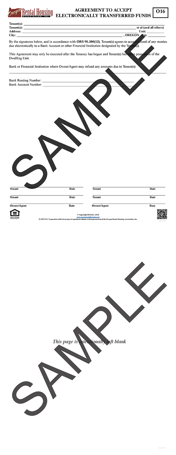 Agreement to Accept Electronically Transferred Funds<br/>12/2023