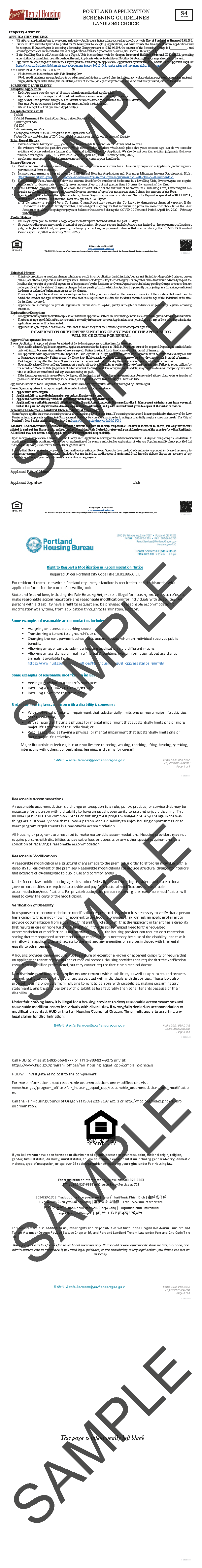 Portland Application<br/>Screening Guidelines<br/>Landlord Choice<br/>01/2025