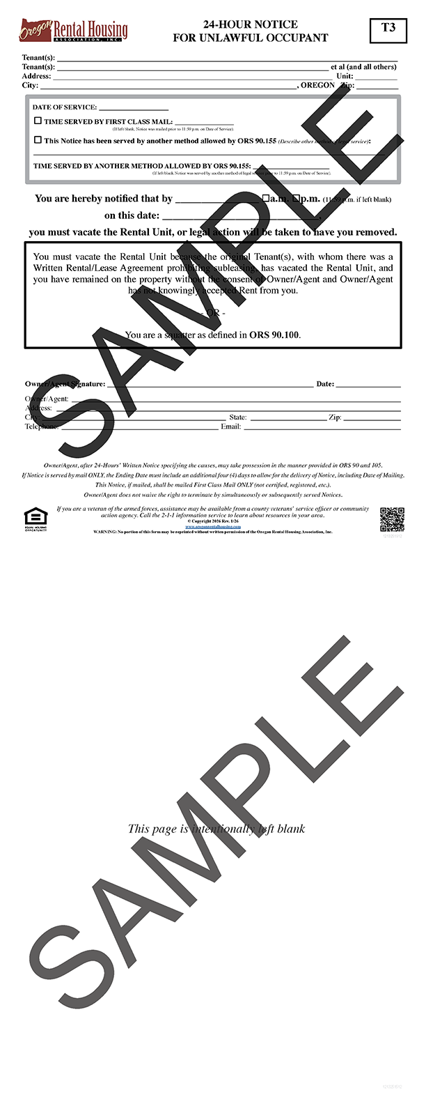 24-Hour Notice for<br>Unlawful Occupant<br/>01/2026