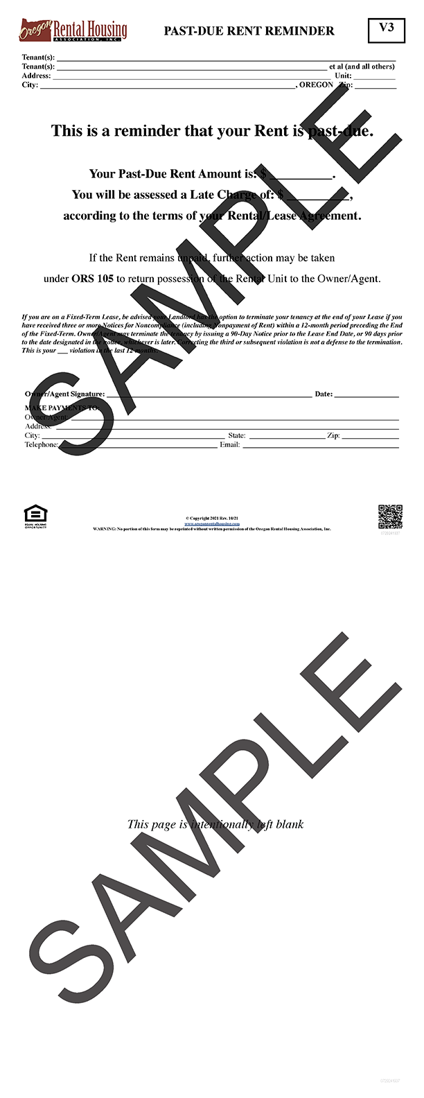 Past Due Rent Reminder<br/>10/2021