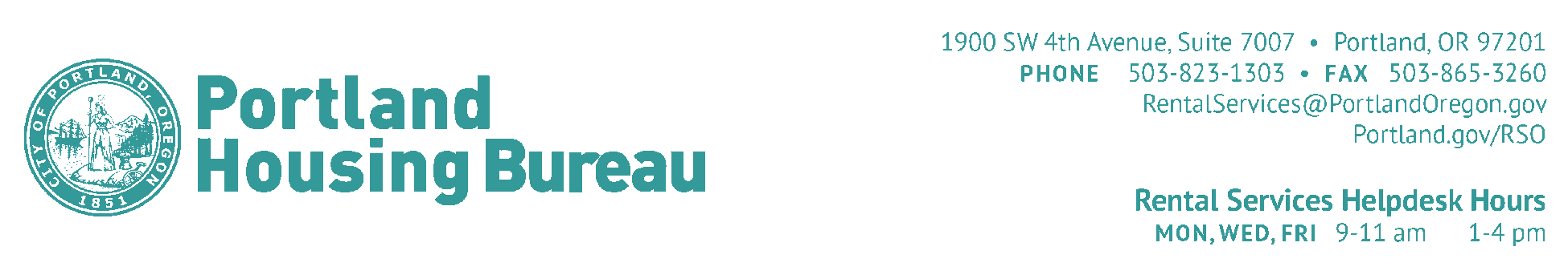 Portland Housing Bureau Letterhead