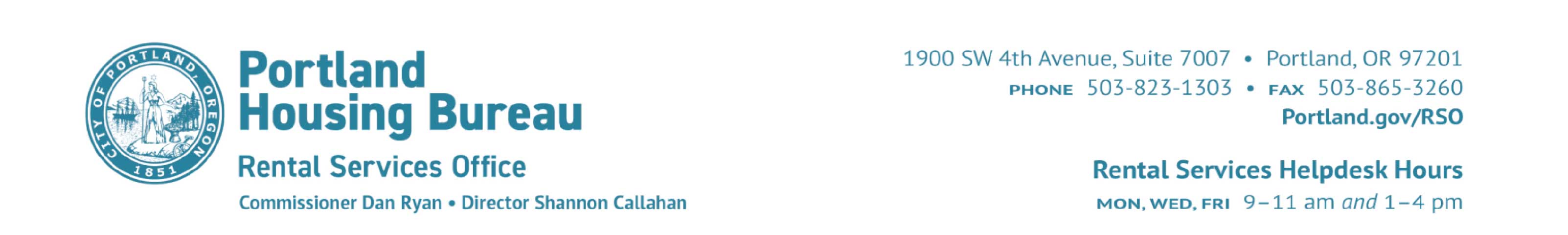 Portland Housing Bureau Letterhead