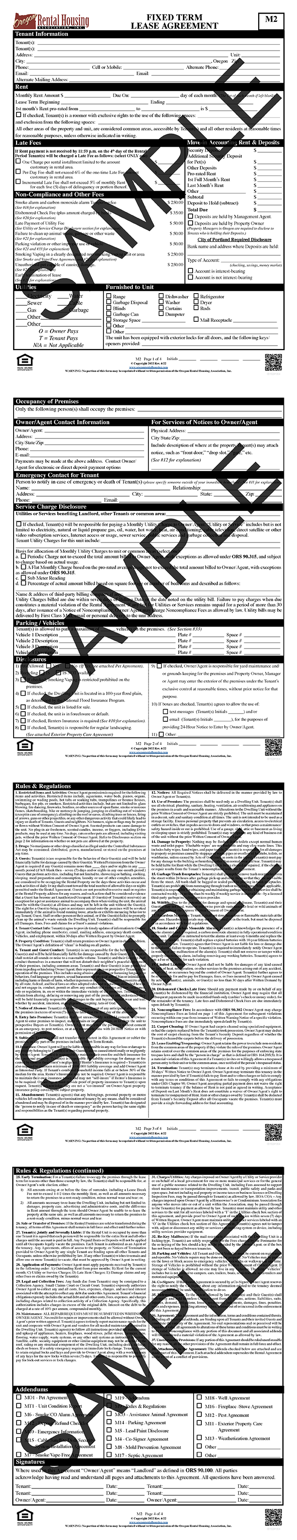 Fixed-Term<br>Lease Agreement<br/>04/2022