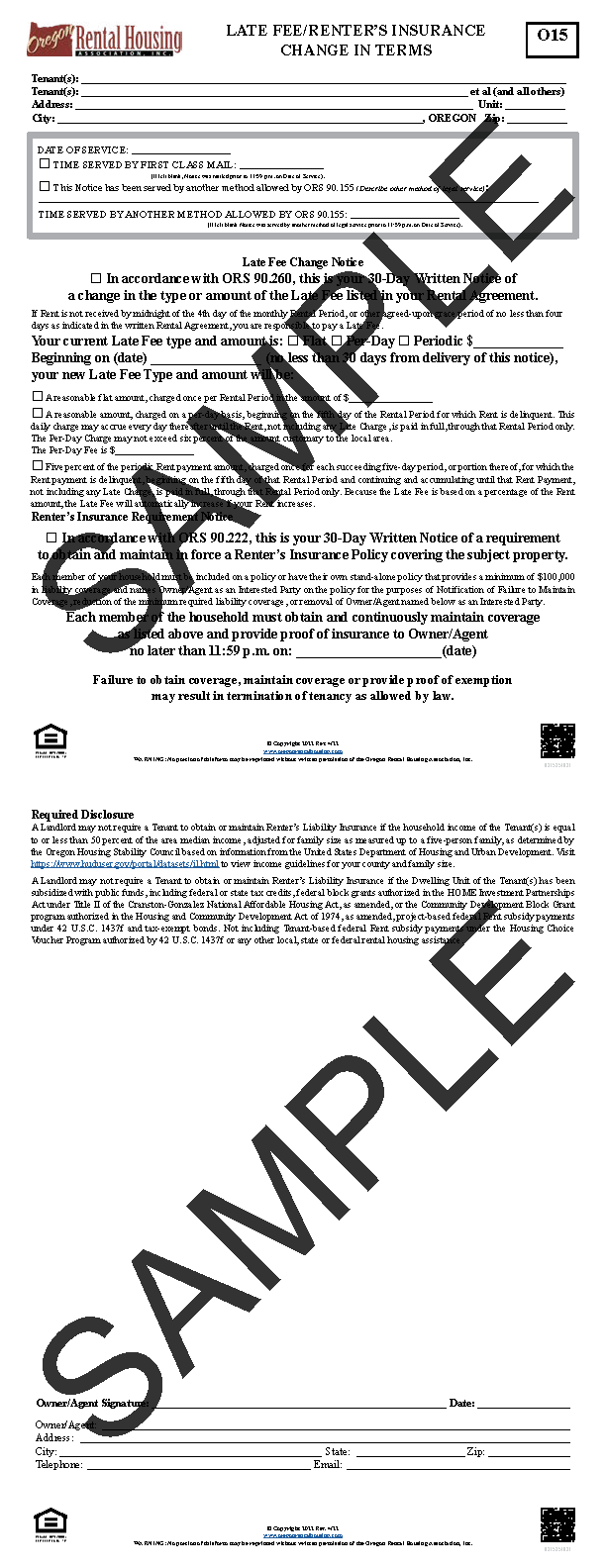 Late Fee/Renter's Insurance<br>Change in Terms<br/>04/2022