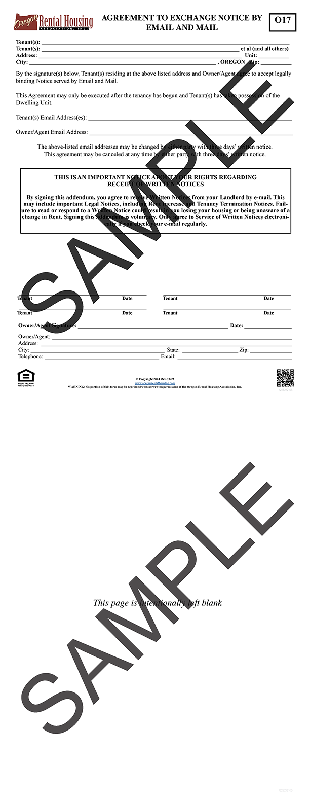 Agreement to Exchange Notice by Email and Mail<br/>12/2023