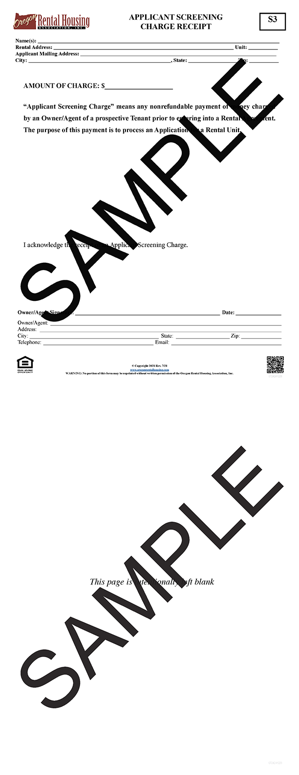 Applicant Screening Charge Receipt<br/>07/2021